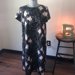 MaxMara Black and Cream Midi Dress